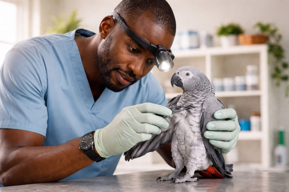Bird feather plucking